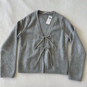 NWT Abercrombie Tie-Front Cardigan, V-Neck with Bows